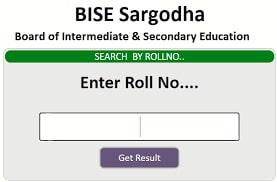 BISE Sargodha Matric and Inter Results Check By Roll No