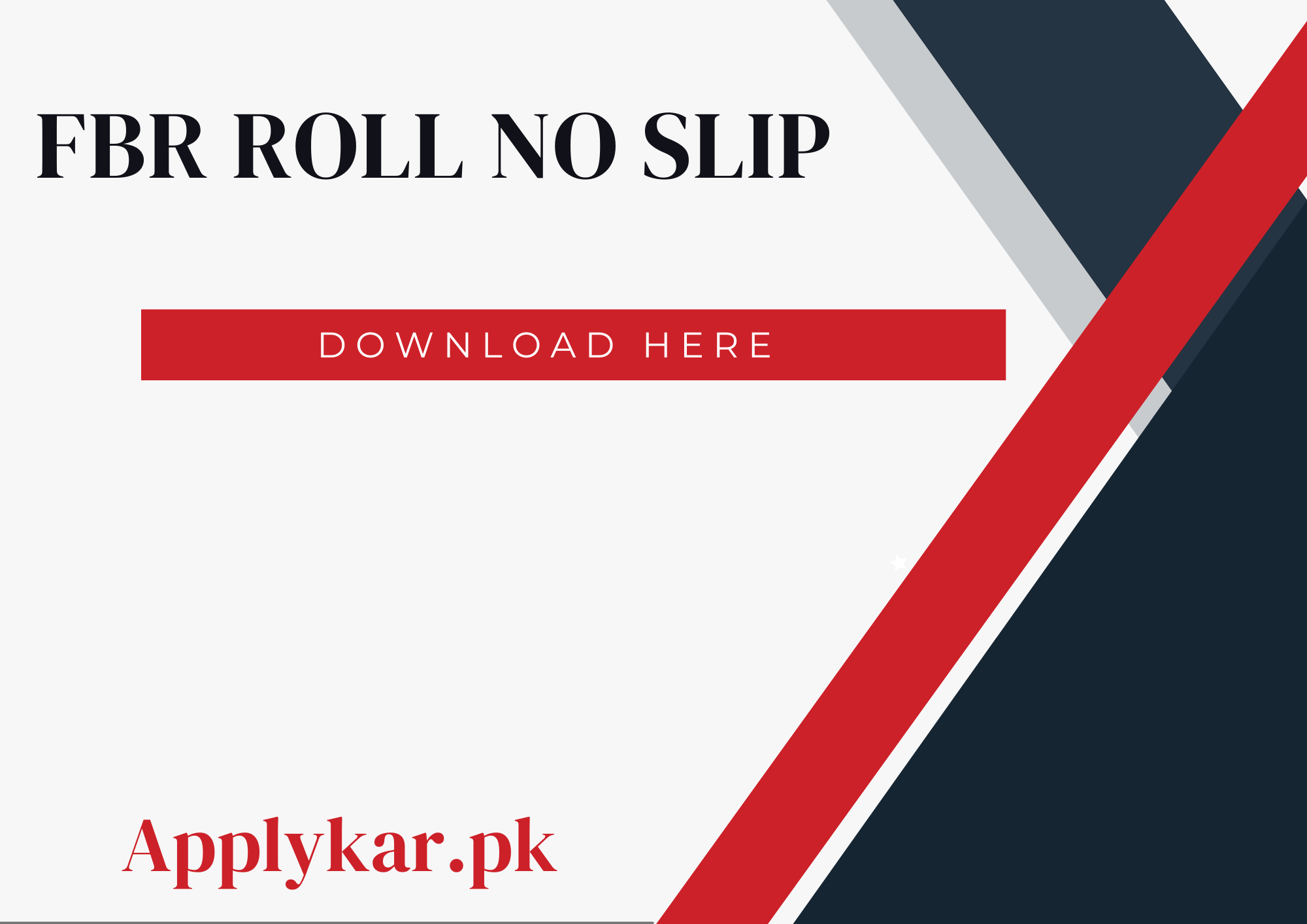 FBR Roll Number Slip 2024 Check Physical and Written Test Date