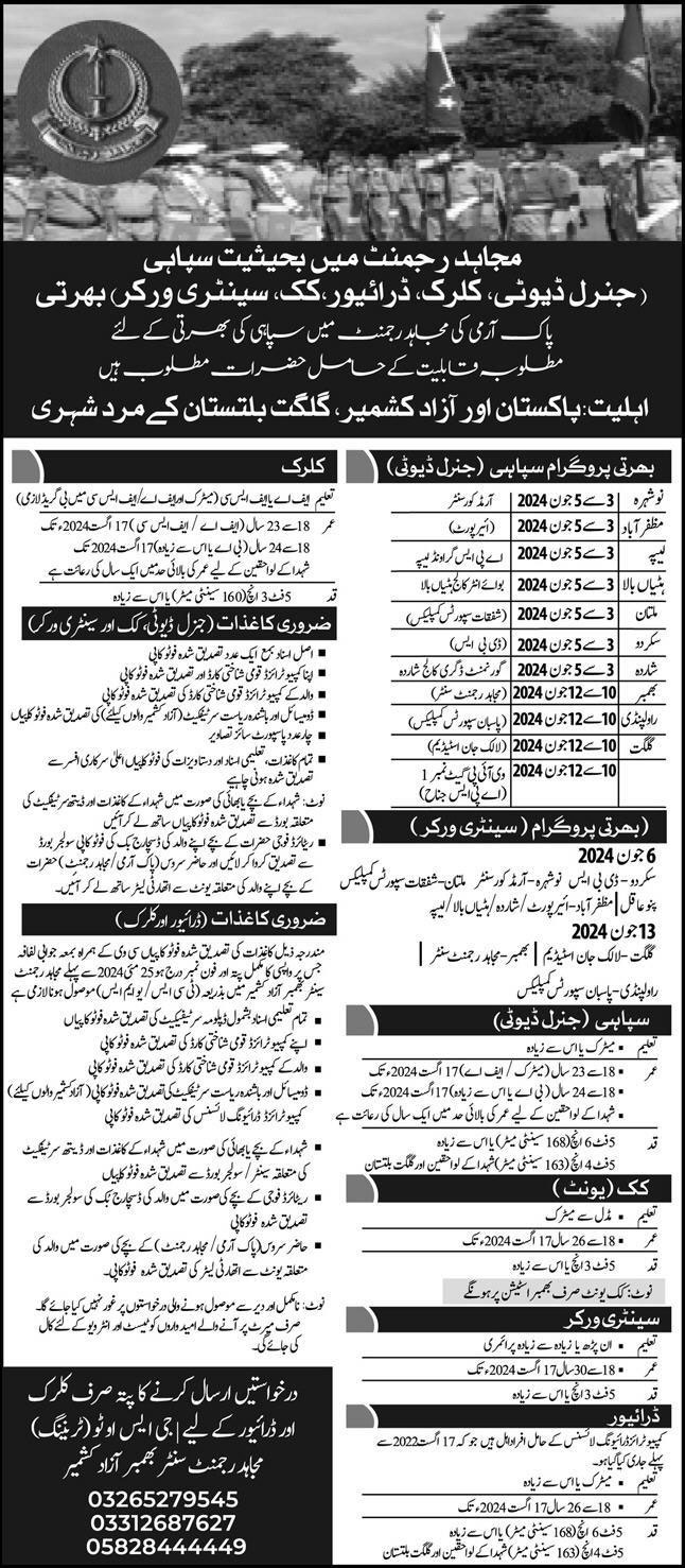 Mujahid Force Jobs 2024 | Join Now as a Soldier