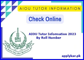 AIOU Tutor Information 2024
