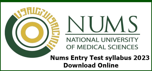 Nums Entry Test syllabus 2024 Download Online