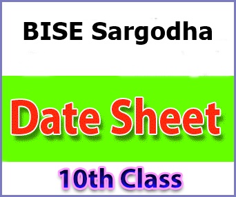 BISE Sargodha 10th Class Date Sheet Online Download