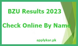 BZU Results 2024 Check Online By Name