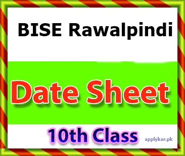 Date Sheet of 10th Class Rawalpindi Board Check Online