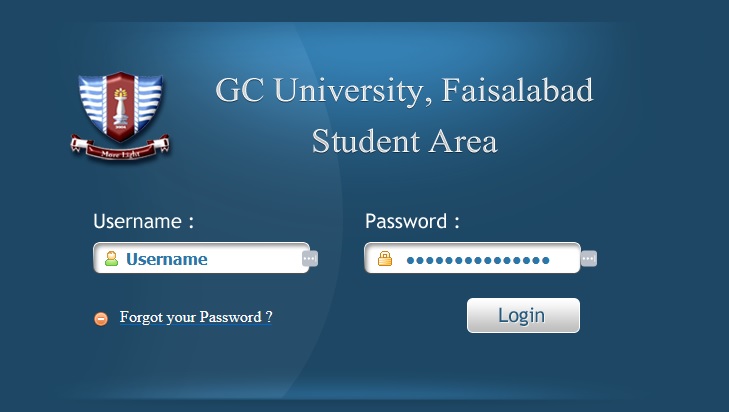 GCUF Private Student Portal 2024 | gcuf.edu.pk