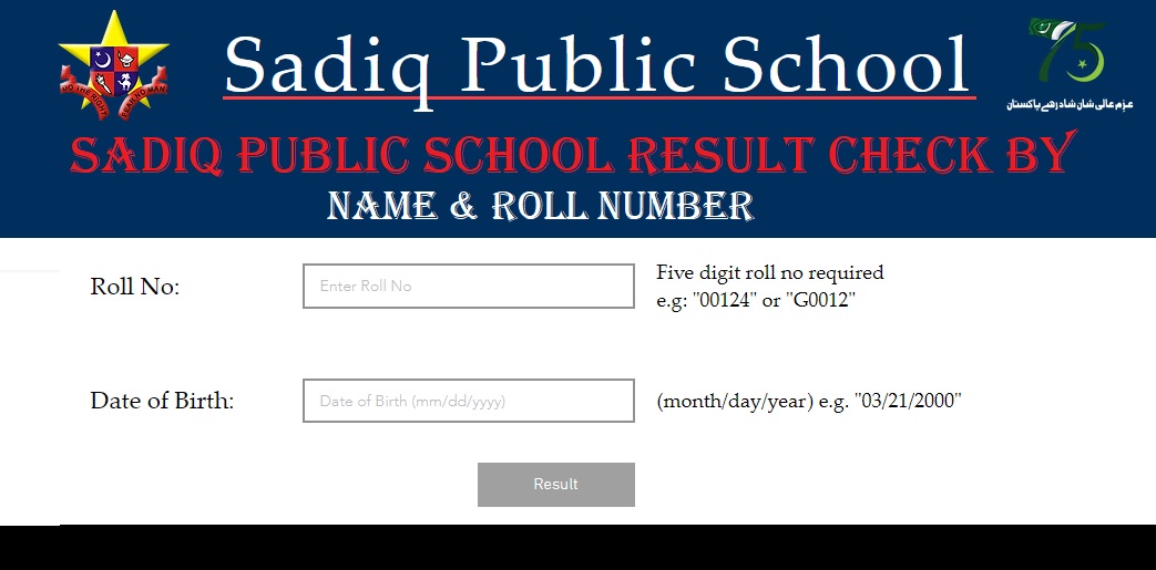 Sadiq Public School Result 2024 Check by Name and Roll Number