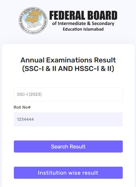Federal Board 12th Class Result Check Online Date