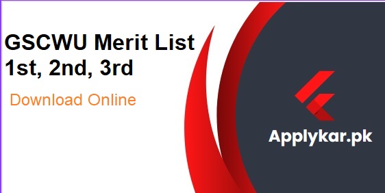 GSCWU Merit List Final Merit List PDF Download 