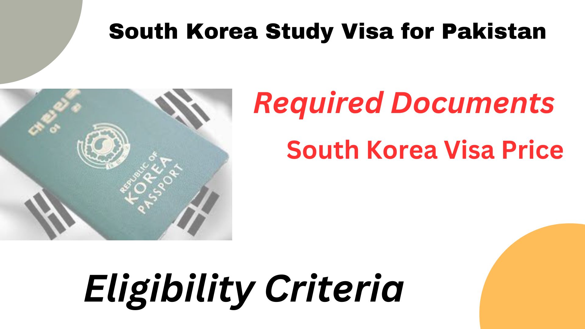 South Korea Study Visa for Pakistan in 2024