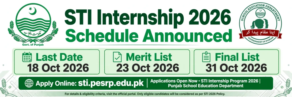 STI Internship 2026 Schedule – Apply Online, Merit List, Interviews and Agreement Dates
