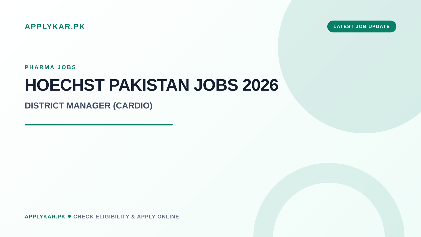 Hoechst Pakistan Jobs 2026 District Manager Cardio featured image