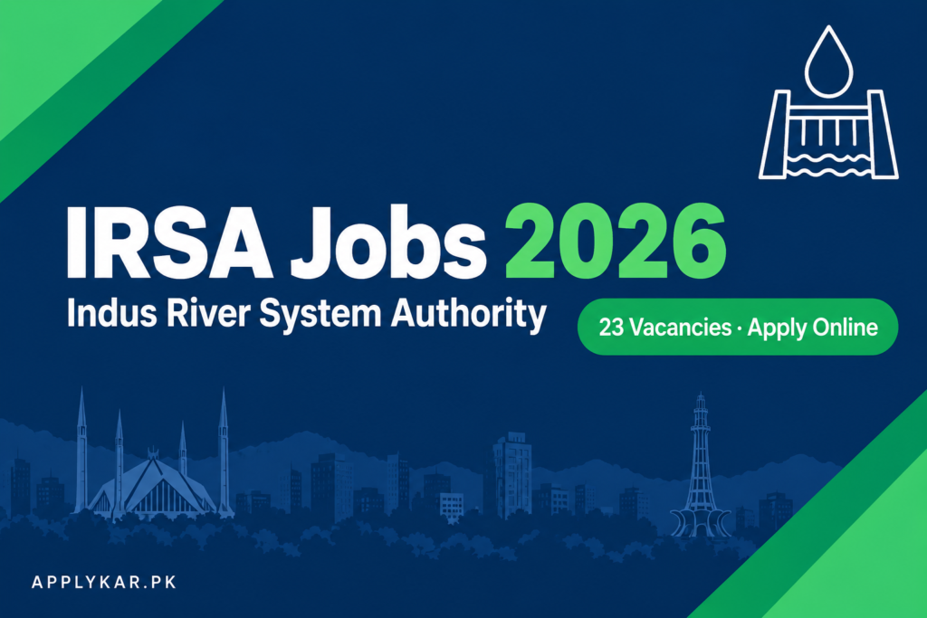 IRSA Jobs 2026 - 23 vacancies in Indus River System Authority Telemetry Project banner