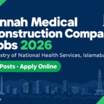 Jinnah Medical Construction Company Jobs 2026 - 6 vacancies apply online by 25 October