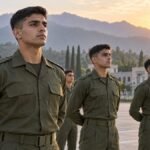 Pakistan Army officer cadets at an academy parade ground
