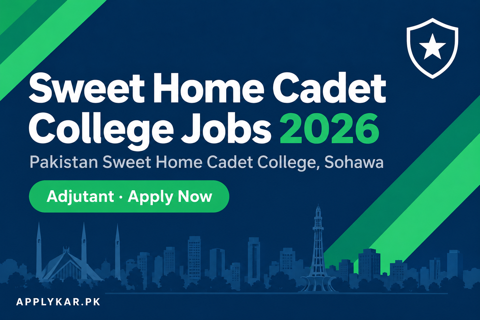 Pakistan Sweet Home Cadet College Sohawa Jobs 2026 - Adjutant post last date 20 October